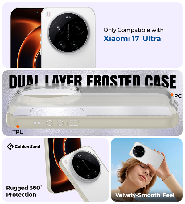 Xiaomi 17 Ultra 5G (6.9 inch) Back Cover | Rugged Frosted Series, Ivory