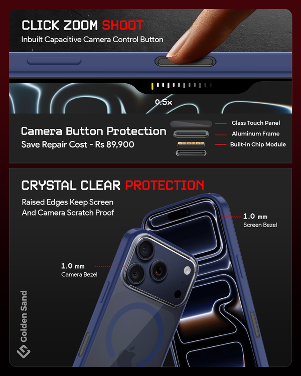 Apple iPhone 17 Pro 5G (6.3 inch) Back Cover | Aura MagSnap Series, Deep Blue