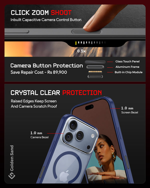 Apple iPhone 18 Pro 5G (6.3 inch) Back Cover | Aura MagSnap Series, Deep Blue