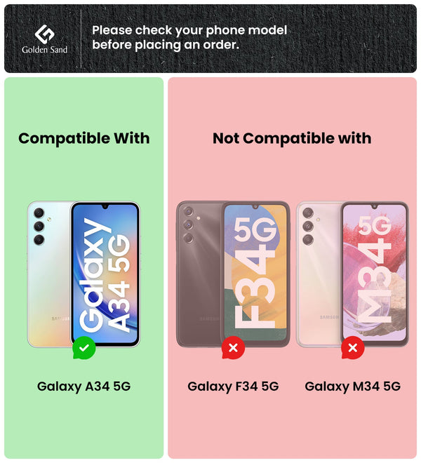 Samsung Galaxy A34 5G (6.6 inch) Back Cover | Vegan Leather Series, Black