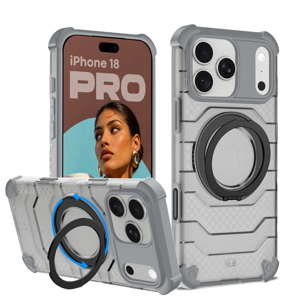 Apple iPhone 18 Pro (6.3 inch) Back Cover | Explorer Series, [Magsafe Compatible With Ring], Ivory Silver