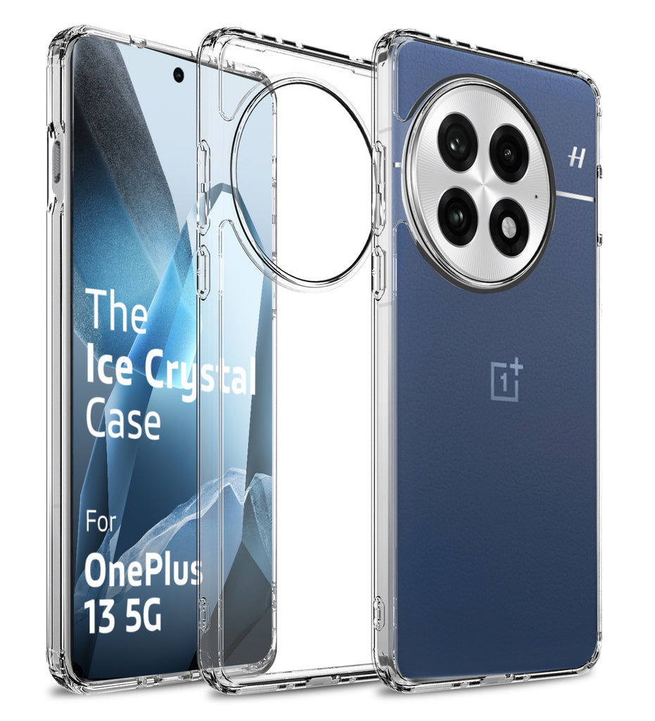 Ice Crystal Series Hybrid Transparent PC Military Grade TPU Back Cover for OnePlus 13 5G, 6.82 inch, Crystal Clear