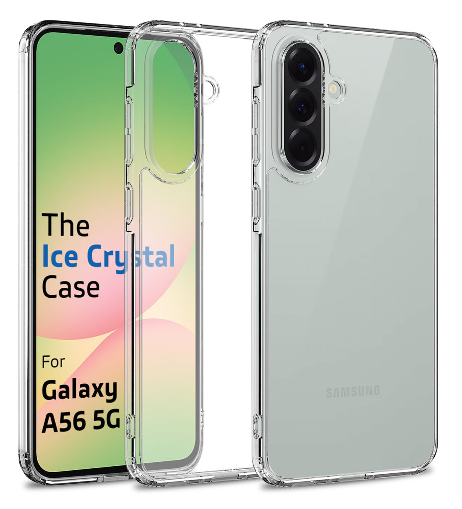 Ice Crystal Series Hybrid Transparent PC Military Grade TPU Back Cover for Samsung Galaxy A56 5G, 6.7 inch, Crystal Clear