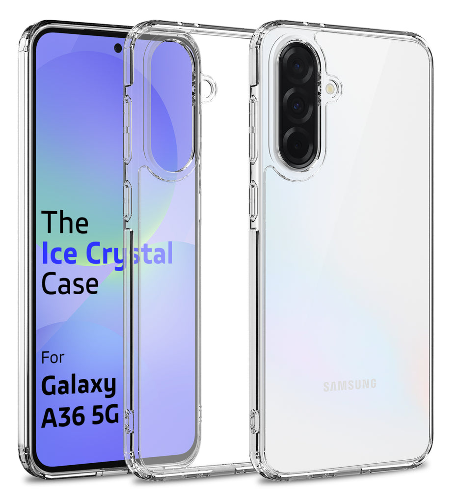 Ice Crystal Series Hybrid Transparent PC Military Grade TPU Back Cover for Samsung Galaxy A36 5G, 6.7 inch, Crystal Clear