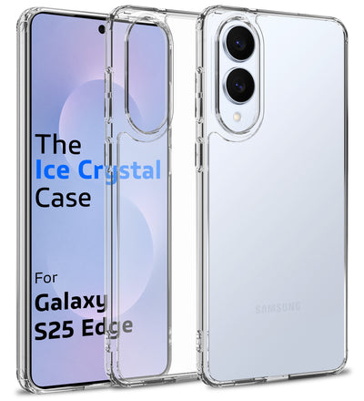 Samsung Galaxy S25 Edge 5G (6.66 inch) Back Cover | Ice Crystal Series, Crystal Clear