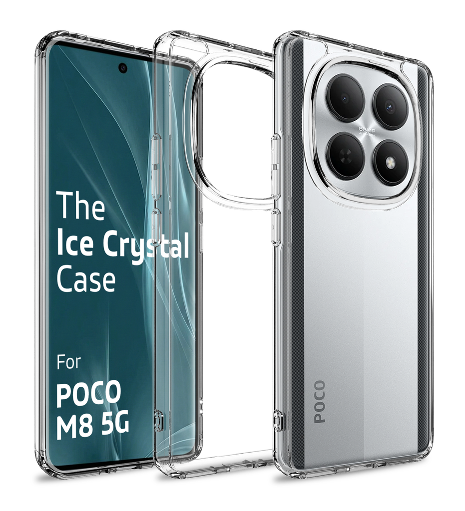 POCO M8 5G (6.77 inch) Back Cover | Ice Crystal Series, Crystal Clear