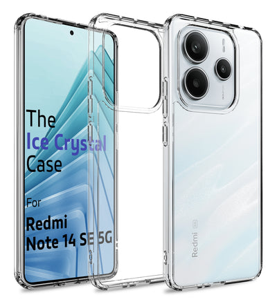 Ice Crystal Series Hybrid Transparent PC Military Grade TPU Back Cover for Redmi Note 14 SE 5G, 6.67 inch, Crystal Clear