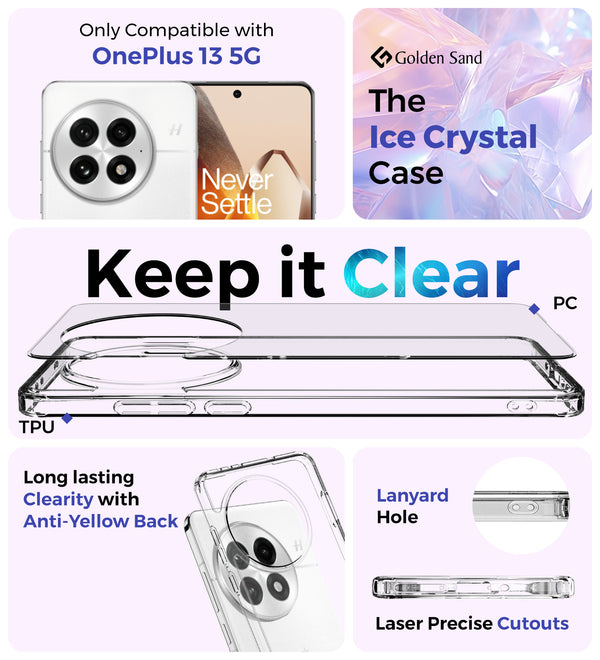 OnePlus 13 5G (6.82 inch) Back Cover | Ice Crystal Series, Crystal Clear