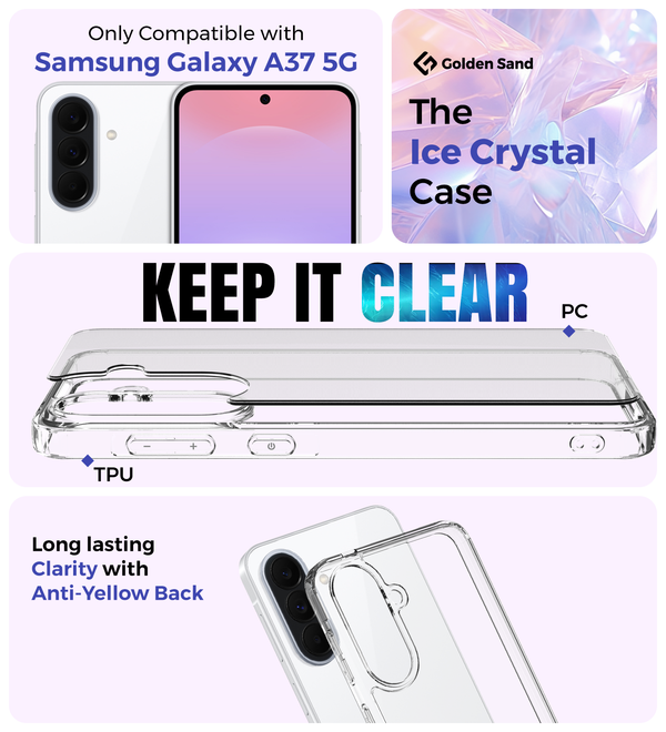 Samsung Galaxy A37 5G (6.7 inch) Back Cover | Ice Crystal Series, Crystal Clear