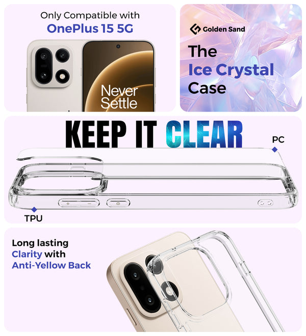 OnePlus 15 5G (6.78 inch) Back Cover | Ice Crystal Series, Crystal Clear