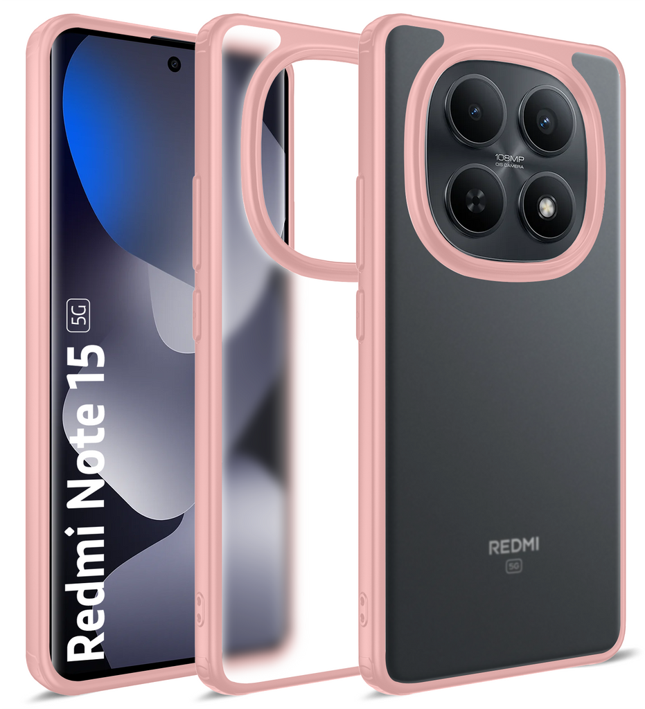 Redmi Note 15 5G (6.77 inch) Back Cover | Rugged Frosted Series, Pink