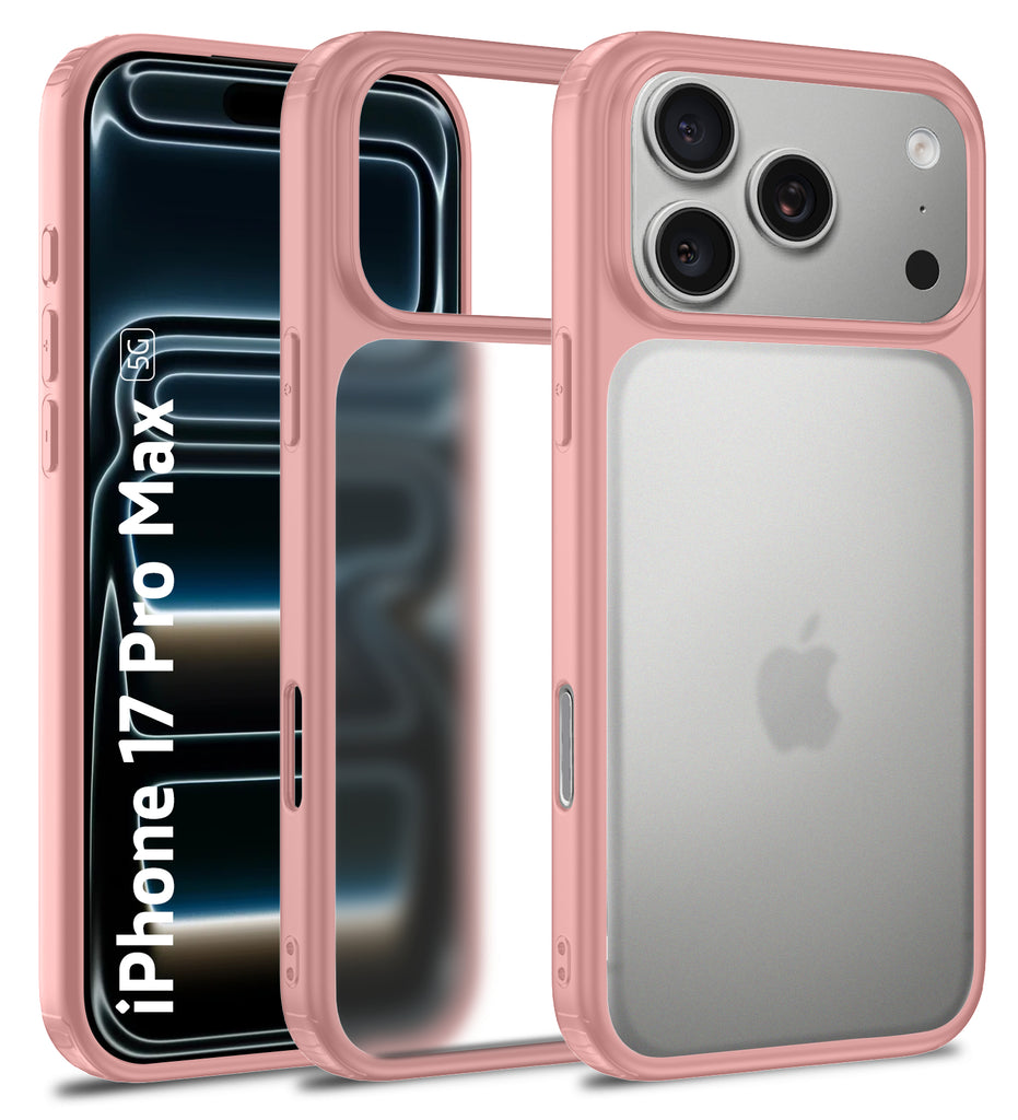 Apple iPhone 17 Pro Max 5G (6.9 inch) Back Cover | Rugged Frosted Series, Pink