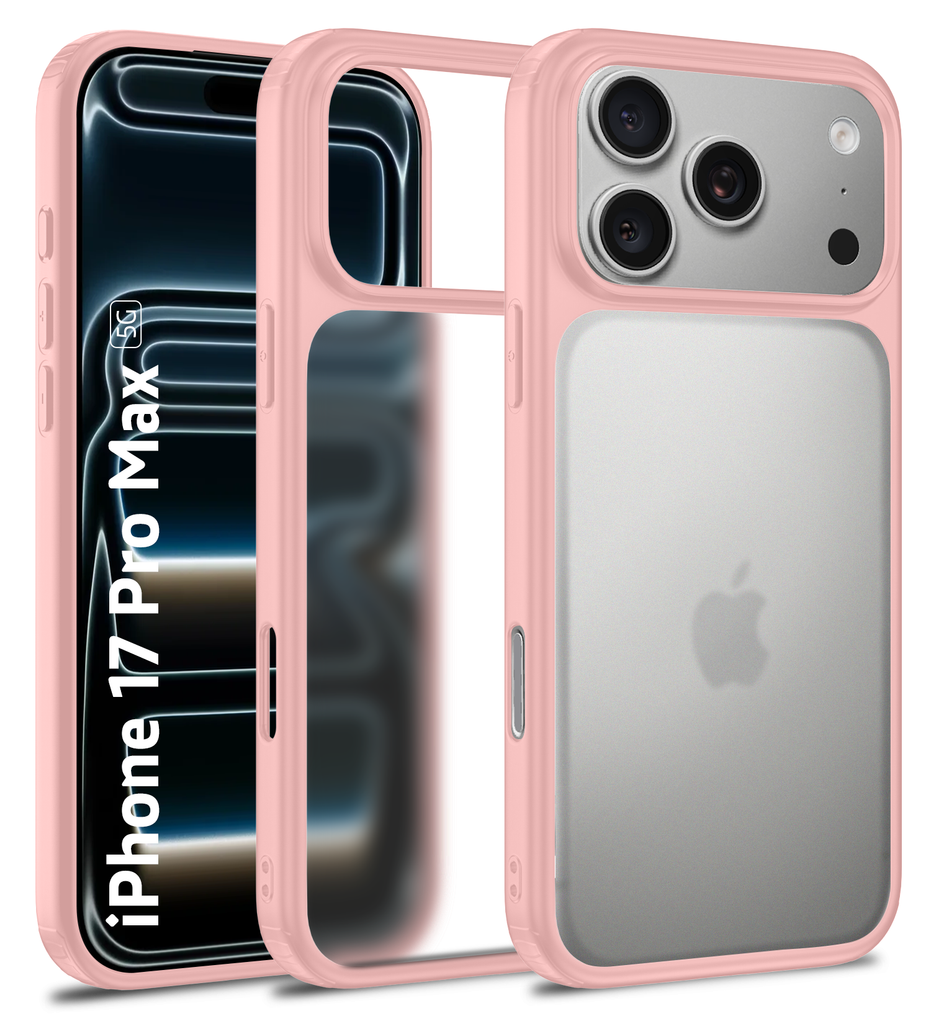 Apple iPhone 17 Pro Max 5G (6.9 inch) Back Cover | Rugged Frosted Series, Mist Pink