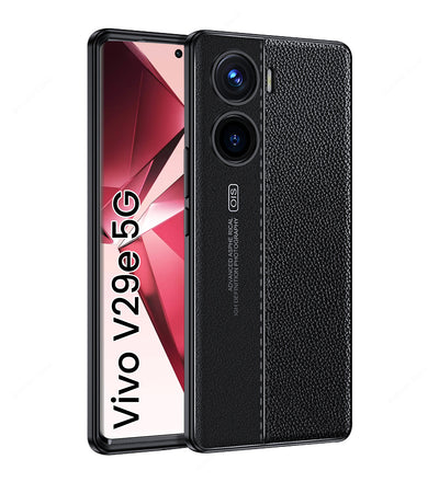 Vivo V29e 5G (6.78 inch) Back Cover | Vegan Leather Series, Black