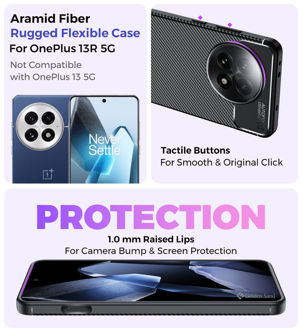 OnePlus 13R 5G (6.78 inch) Back Cover | Aramid Fiber Series, Black