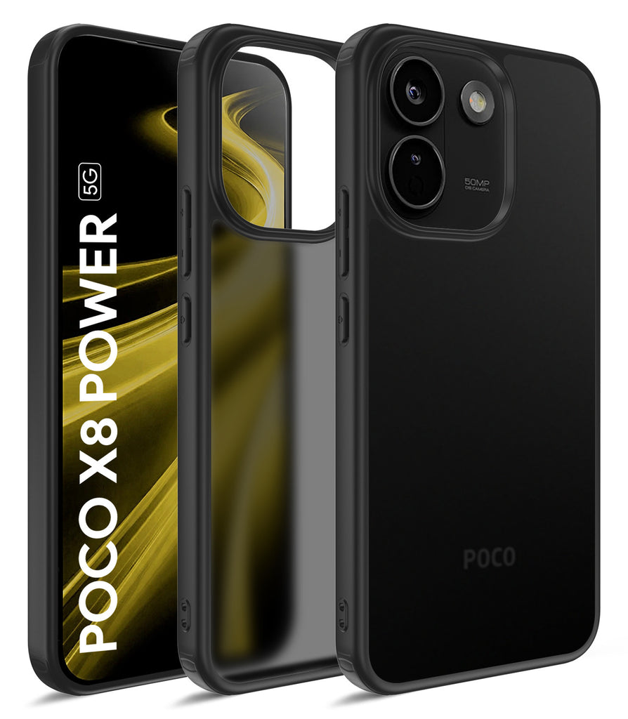 POCO X8 Power 5G (6.83 inch) Back Cover | Rugged Frosted Series, Black