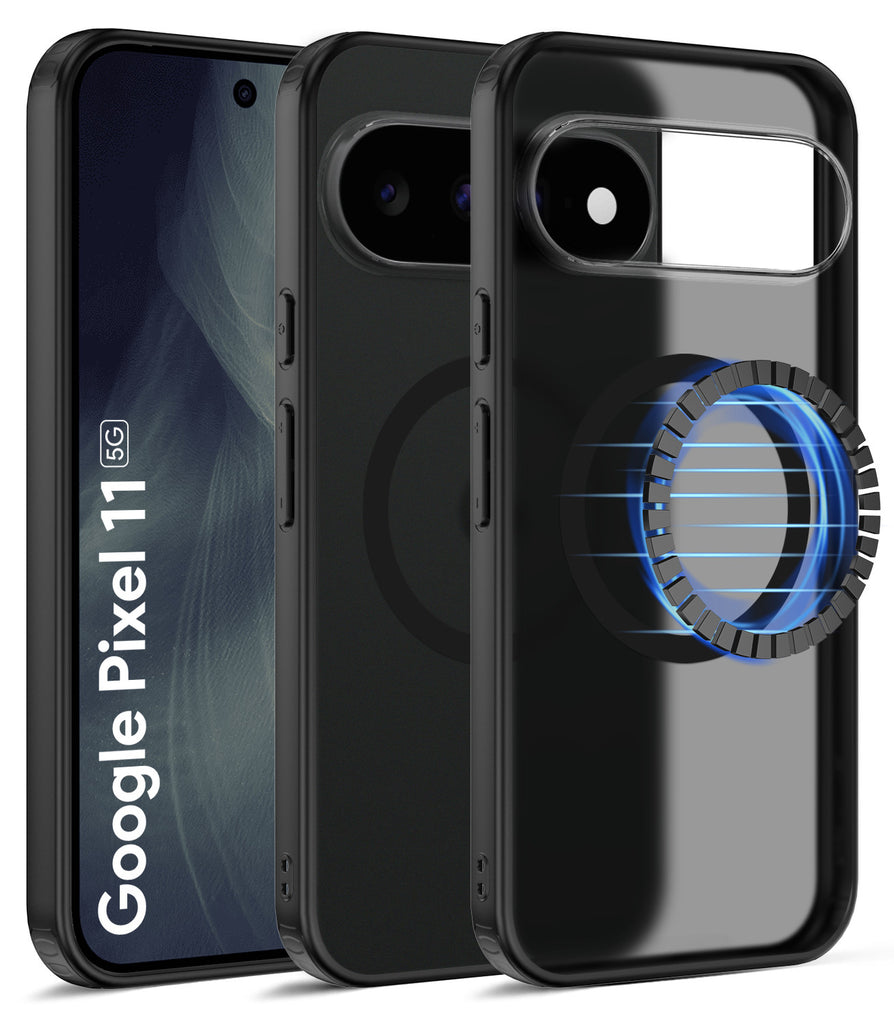 Google Pixel 11 5G (6.3 inch) Back Cover | Rugged Frosted MagSnap Series, Obsidian Black
