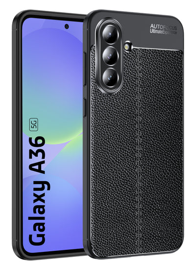 Samsung Galaxy A36 5G (6.7 inch) Back Cover | Vegan Leather Series, Black