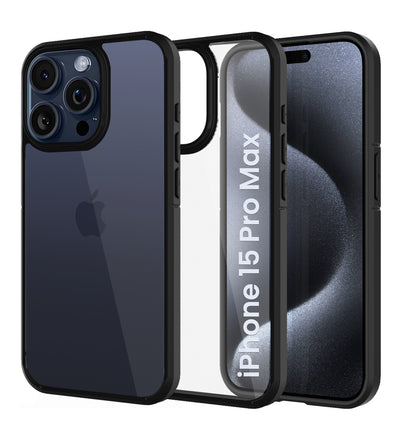 Apple iPhone 15 Pro Max (6.7 inch) Back Cover | Ice Crystal Series [Anti Yellow], Black