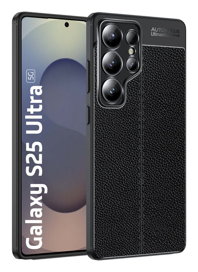 Samsung Galaxy S25 Ultra 5G (6.9 inch) Back Cover | Vegan Leather Series, Black
