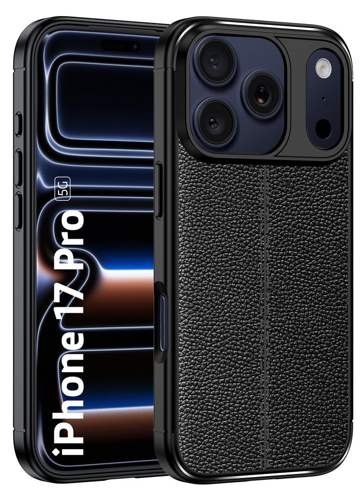 Apple iPhone 17 Pro 5G (6.3 inch) Back Cover | Vegan Leather Series, Black