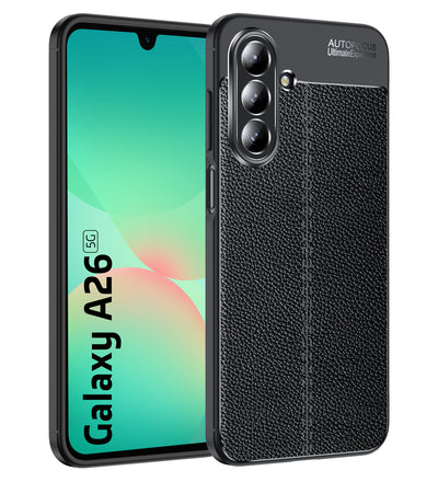 Samsung Galaxy A26 5G (6.7 inch) Back Cover | Vegan Leather Series, Black
