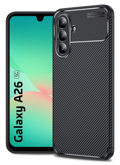 Aramid Fibre Rugged Flexible TPU Series Shockproof Armor Back Cover for Samsung Galaxy A26 5G, 6.7 inch, Black