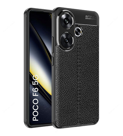 POCO F6 5G (6.67 inch) Back Cover | Vegan Leather Series, Black