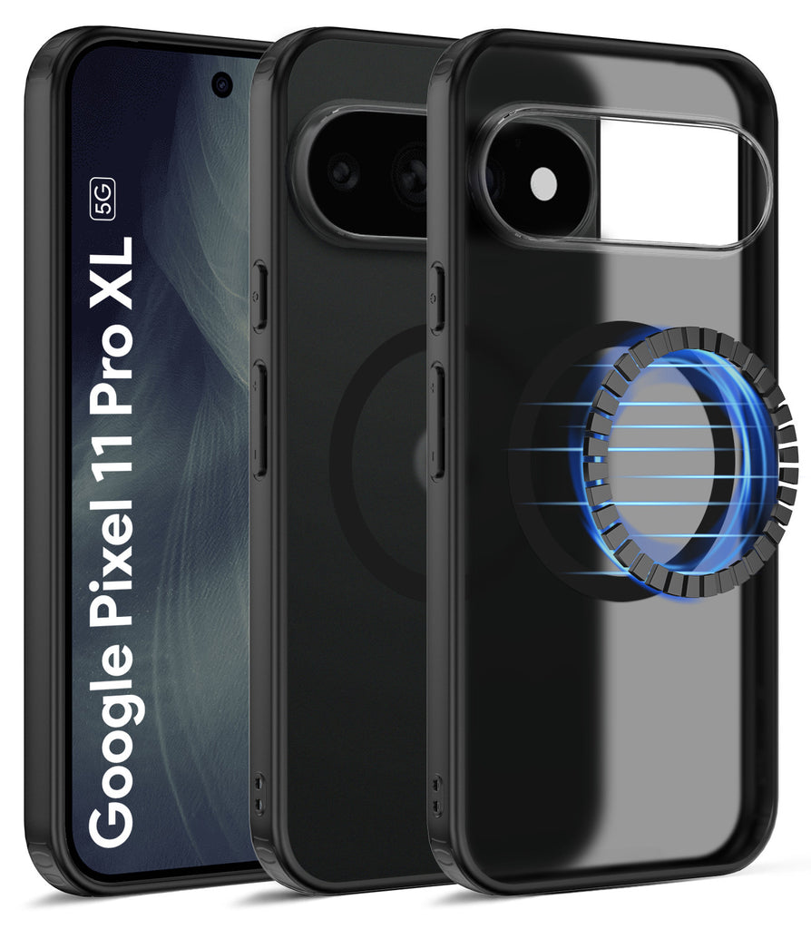 Google Pixel 11 Pro XL 5G (6.8 inch) Back Cover | Rugged Frosted MagSnap Series, Obsidian Black