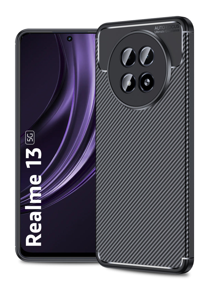 Aramid Fibre Series Shockproof Armor Back Cover for Realme 13 5G, realme 12 / realme 12x, Realme C65 / Realme N65, Narzo 70x 5G, 6.72 inch, Black