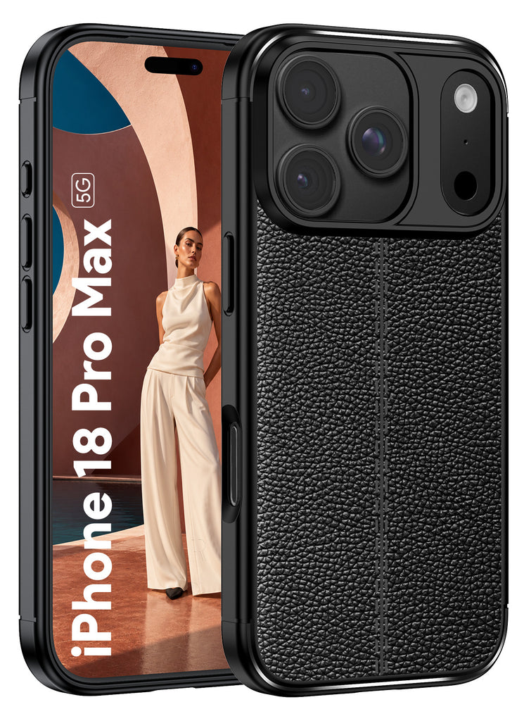 Apple iPhone 18 Pro Max 5G (6.9 inch) Back Cover | Vegan Leather Series, Black