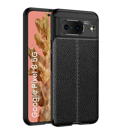 Google Pixel 8 5G (6.17 inch) Back Cover | Vegan Leather Series, Black