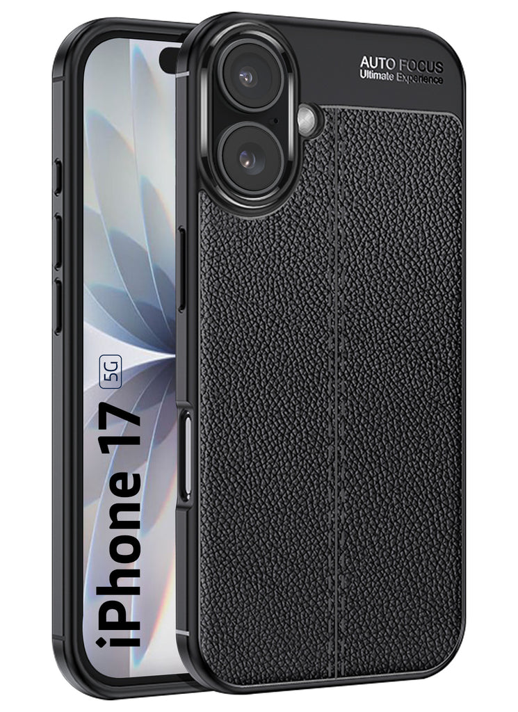 Apple iPhone 17 5G (6.3 inch) Back Cover | Vegan Leather Series, Black