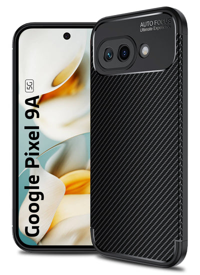 Aramid Fibre Rugged Flexible TPU Series Shockproof Armor Back Cover for Google Pixel 9A 5G, 6.285 inch, Black