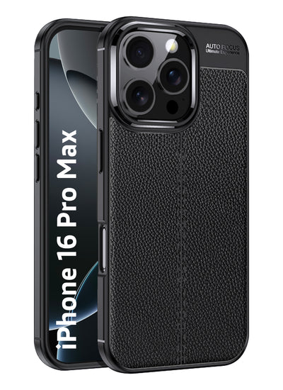 Apple iPhone 16 Pro Max (6.9 inch) Back Cover | Vegan Leather Series, Black