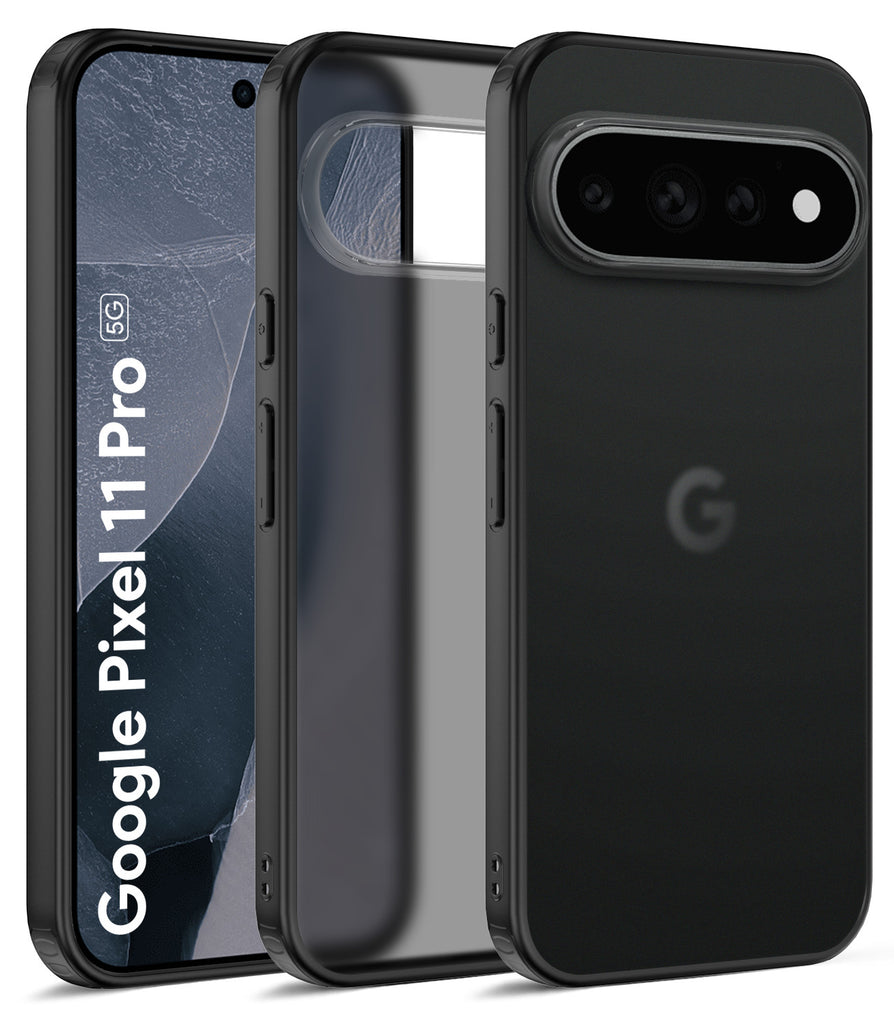 Google Pixel 11 Pro 5G (6.3 inch) Back Cover | Rugged Frosted Series, Obsidian Black