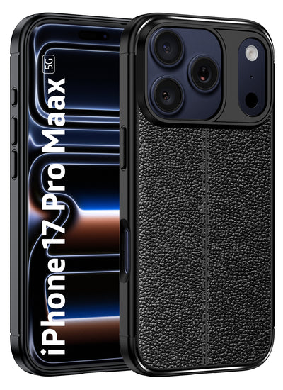 Apple iPhone 17 Pro Max 5G (6.9 inch) Back Cover | Vegan Leather Series, Black