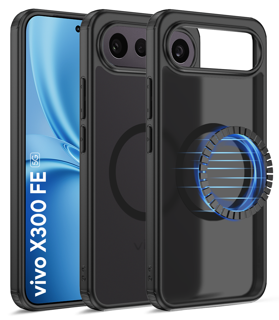 Vivo X300 FE 5G (6.31 inch) Back Cover | Rugged Frosted MagSnap Series, Eclipse Black