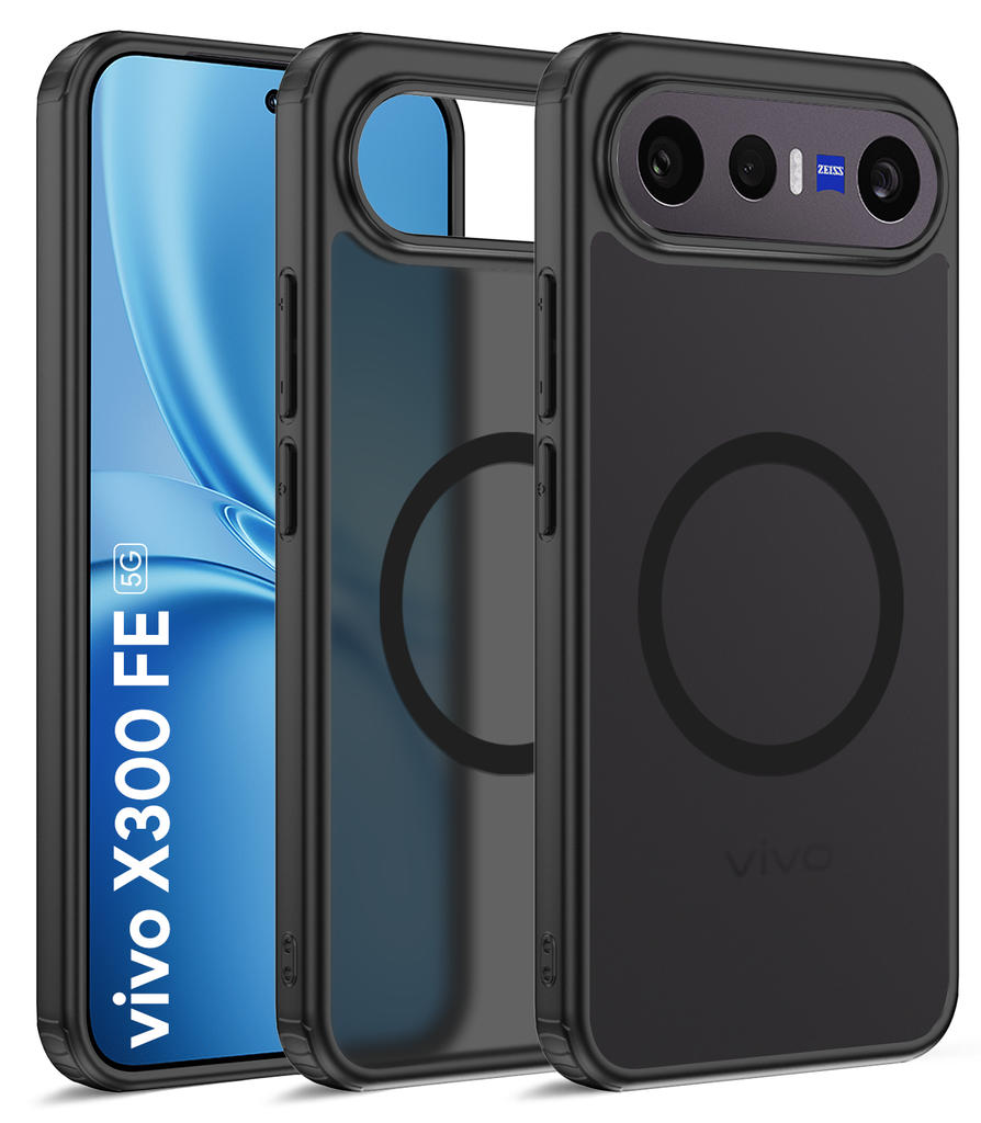 Vivo X300 FE 5G (6.31 inch) Back Cover | Rugged Frosted MagSnap Series, Eclipse Black