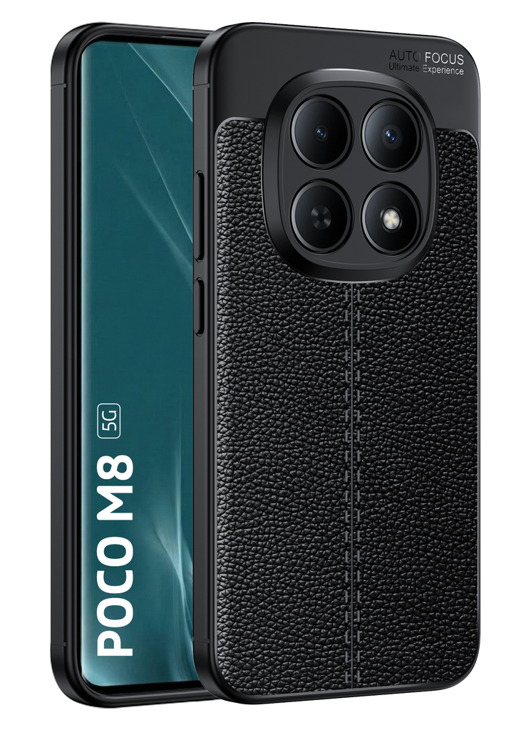 POCO M8 5G (6.77 inch) Back Cover | Vegan Leather Series, Black