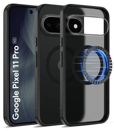 Google Pixel 11 Pro 5G (6.3 inch) Back Cover | Rugged Frosted MagSnap Series, Obsidian Black