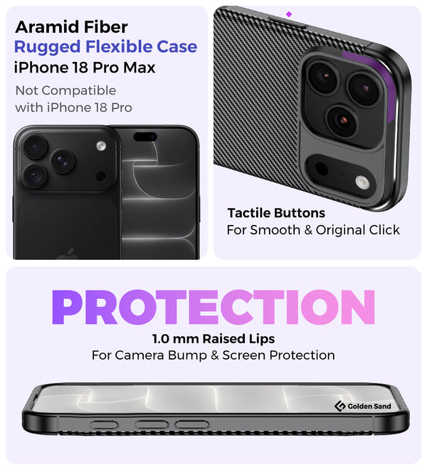 Apple iPhone 18 Pro Max 5G (6.9 inch) Back Cover | Aramid Fiber Series, Black
