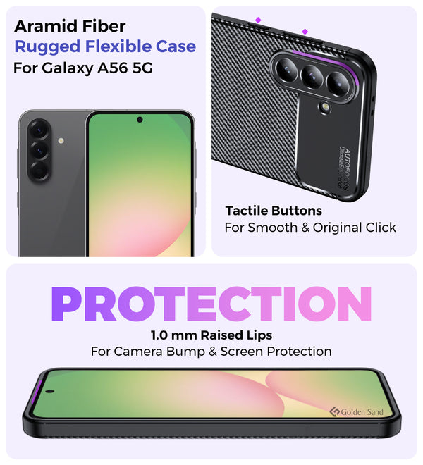 Samsung Galaxy A56 5G (6.7 inch) Back Cover | Aramid Fiber Series, Black