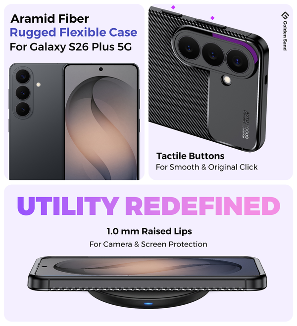 Samsung Galaxy S26 Plus 5G (6.7 inch) Back Cover | Aramid Fiber Series, Cobalt Black