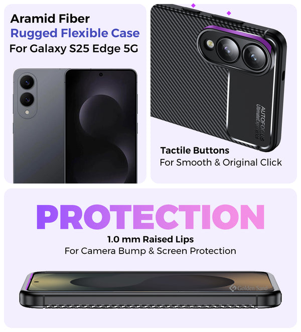 Samsung Galaxy S25 Edge 5G (6.66 inch) Back Cover | Aramid Fiber Series, Black