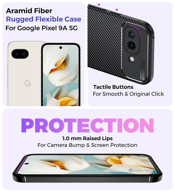 Google Pixel 9A 5G (6.285 inch) Back Cover | Aramid Fiber Series, Black