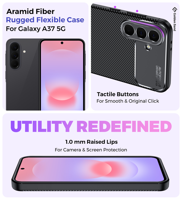 Samsung Galaxy A37 5G (6.7 inch) Back Cover | Aramid Fiber Series, Black