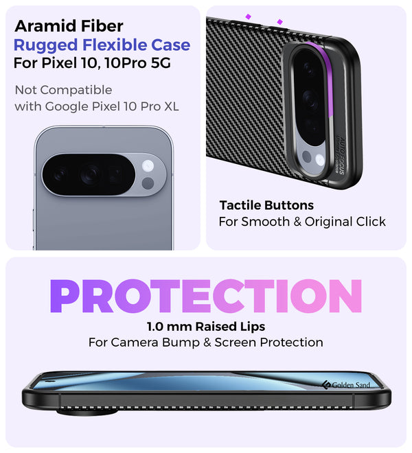 Google Pixel 10 Pro 5G (6.3 inch) Back Cover | Aramid Fiber Series, Black
