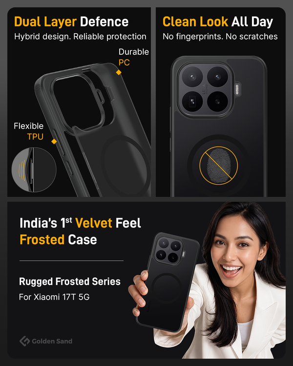 Xiaomi 17T 5G (6.59 inch) Back Cover | Rugged Frosted MagSnap Series, Black