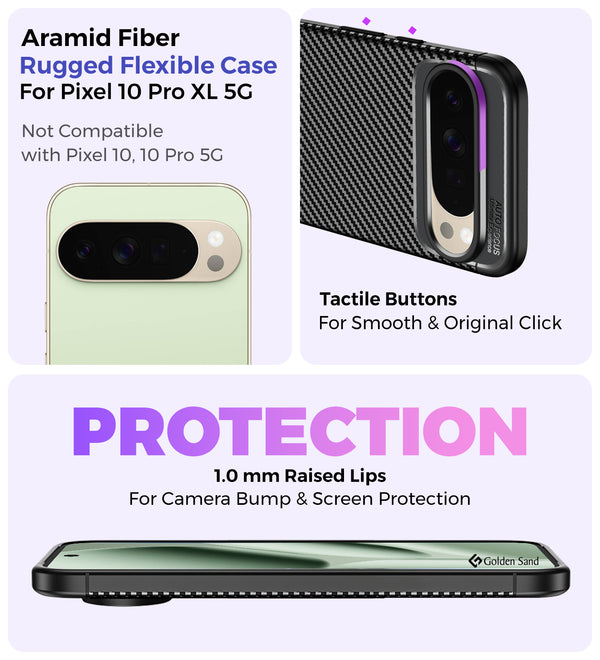 Google Pixel 10 Pro XL 5G (6.8 inch) Back Cover | Aramid Fiber Series, Black